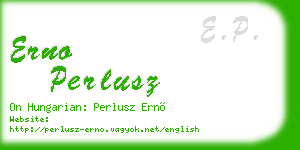 erno perlusz business card