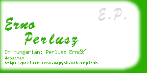 erno perlusz business card